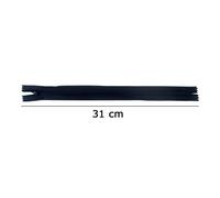HAND 2 PCS Black Invisible Zipper for Dresses, Skirts, Blouses, Pants etc. - 10 inch (25.5 cm) Long - Nylon Zip and Metal Zip Head