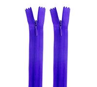 HAND® 2 PCS Purple Invisible Zipper for Dresses, Skirts, Blouses, Pants etc. - 16 inch (41 cm) Long - Nylon Zip and Metal Zip Head