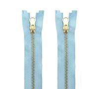 HAND® 2 Pieces Chalk Blue No.5 Brass Open Ended Metal Zipper 60cmL x 30 mmW