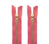 HAND® 2 Pieces Pink No.5 Brass Open Ended Metal Zipper 70cmL x 30 mmW