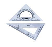 HAND 2015 Small Professional Drawing Graphic Triangles with 30/60 and 45/90 Degrees, and Protractor - 13 cm and 12 cm - Set of 2