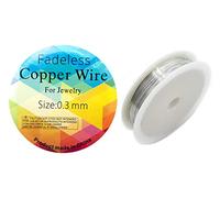 HAND® A Roll of Silver-Tone Tarnish Resistant Bare Copper Beading Art Craft Wire - 0.3 mm Approx 30 metres