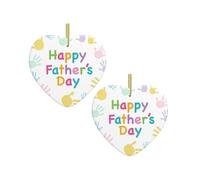 Hand And Happy Fathers Day Christmas Tree Ceramic Hanging Bauble Personalised Xmas Baubles Cute Christmas Ornaments Gifts For Kids Family Friends