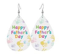 Hand And Happy Fathers Day Holiday Earrings For Women, Festive Star Drop Earrings, Chic Dangle Jewelry For Celebrations