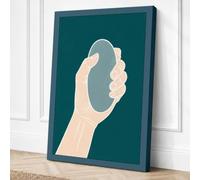 Hand and Mirror Minimalist Canvas Wall Art Print 24x16 Inch | Ready to Hang, Gallery Wrapped, Fade-Resistant Inks, Securely Packaged, UK Made