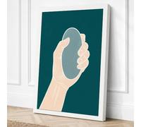 Hand and Mirror Minimalist Canvas Wall Art Print 24x16 Inch | Ready to Hang, Gallery Wrapped, Fade-Resistant Inks, Securely Packaged, UK Made