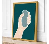 Hand and Mirror Minimalist Canvas Wall Art Print 30x20 Inch | Ready to Hang, Gallery Wrapped, Fade-Resistant Inks, Securely Packaged, UK Made