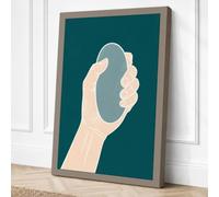 Hand and Mirror Minimalist Canvas Wall Art Print 36x24 Inch | Ready to Hang, Gallery Wrapped, Fade-Resistant Inks, Securely Packaged, UK Made