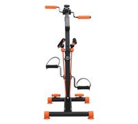 Hand Arm Leg Knee Pedal Exerciser for Seniors, 4 in 1 Upper Lower Limb Rehabilitation Machine Adjustable Mini Exercise Bike Elderly Fitness Pedal Trainer with Foot Massage Function (Black)
