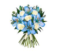Hand-Arranged Fresh White Roses & Lilies Bouquet: Flowers delivered for Birthdays & All Occasions!