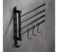 Hand Bar Rack, Bathroom Holder, All-Copper Bathroom Hotel/Home Bathroom Storage Rack, Brushed Gold Rotating Bar, Bathroom Drying Rack Multi-Rod Hanger/Black 4