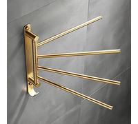 Hand Bar Rack, Bathroom Holder, All-Copper Bathroom Hotel/Home Bathroom Storage Rack, Brushed Gold Rotating Bar, Bathroom Drying Rack Multi-Rod Hanger/Brushed Gold 4 Rods