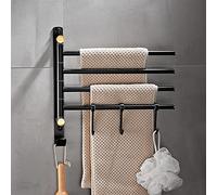 Hand Bar Rack, Bathroom Holder, All-Copper Bathroom Hotel/Home Bathroom Storage Rack, Brushed Gold Rotating Bar, Bathroom Drying Rack Multi-Rod Hanger/Black Gold 4 Rods w