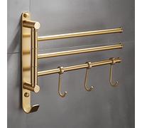 Hand Bar Rack, Bathroom Holder, All-Copper Bathroom Hotel/Home Bathroom Storage Rack, Brushed Gold Rotating Bar, Bathroom Drying Rack Multi-Rod Hanger/Brushed Gold 3 Rods