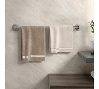 Hand Bar Rack, Bathroom Holder, All Copper Gun Gray Hotel/Home Bathroom Storage Rack, Bathroom Rail, Wall-Mounted Single Rod Black Hanger/Single Shot 50Cm Free Dril