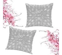 Hand Beaded Decorative Pillow Cover, Handwoven Pillow, Handmade by Skilled Artisans, A Beautiful Elegant Accessory to Dress Your Couch, Sofa, Bed - Only Cover -12x12 Inch (30x30 Cms)-Silver -2 Pack