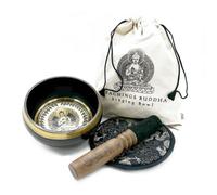 Hand Beaten & Engraved Singing Bowl Gift Set 14Cm Teachings Buddha Gol