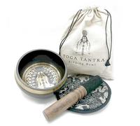 Hand Beaten & Engraved Singing Bowl Gift Set - 14cm - (Yogi)