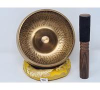 , Hand Beaten Lingam Tibetan Singing Bowl Set, Easy to play with New Dual -End Striker and Cushion, Creates Beautiful Sound for Holistic Healing, Meditation (Lingam 13.5 cm)