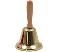 Hand Bell, Extra Loud Metal Handbell with Wooden Handle, Multi-Purpose Alarm Bell for Adults and Kids, School Church Hotel, Golden Bells Sleigh Bells