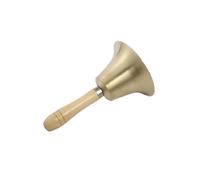 Hand Bell Extra Loud Solid Brass Call Bell 7CM Super Loud Hand Call Bell with Wooden Handle