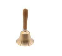 Hand Bell Extra Loud Solid Brass Call Bell 7CM Super Loud Hand Call Bell with Wooden Handle