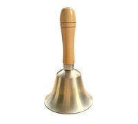 Hand Bell Extra Loud Solid Brass Call Bell Handbells with Wooden Handle Extra Loud Ringing Sound for Elderly, Wedding, Animal Training,School, Service and Dinner Bell, Reception(15CM)