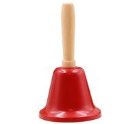 Hand Bell Loud Christmas Bells with Wooden Handle 2.5 Inch Iron Dinner Bells for Weddings, School Classroom, Service Alarm, Jingles, Ringing Red Hand Bell