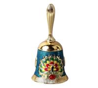 Hand Bell, Peacock Pattern Vintage Hand Call Bell Dinner Hotel Calls Handbell Hand Bell Service Call Bell Wedding Bells Christmas Bells for Weddings, Classroom, Restaurant (Colorful + Blue)