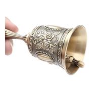 Hand Bell, Rose Pattern Decorative Wedding Bells Zinc Alloy Handbell Super Loud Service Handbell for Wedding, Dinner, Hotel, Bar