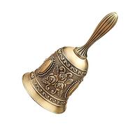 Hand Bell, Rustproof Metal Loud Call Bell Vintage Style Embossed Design Dinner Bells for Elderly at Home, Wedding, Animal Training, Office, Dinner, Meditation (Bronze One Size)
