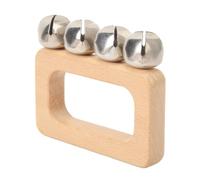 Hand Bell Shaker Rectangle Handle Dance Hand Bell Wooden Percussion Hand Jingle Bells for KTV Concerts Parties