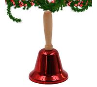 Hand Bell with Wooden Handle - Metal Call Bell with Wooden Handle, Christmas Rattle Bell, Hand Held Worship Bell for New Year, Thanksgiving Day, Home Decor, Church Wedding Divine