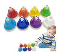 Hand Bells For Kids - 8 Tone Colorful Musical Instrument, Educational Rhythm Toy | Early Childhood Learning Desk Bells For Music Training, Classroom Teaching Aid For And Preschool Activities