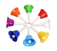 Hand Bells for Kids,Hand Bell for Service | Colorful 8 Notes Manual Call Bell Set,Portable Bell Musical Instrument with Clear Sound with Handle for Kids, Adult