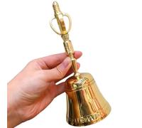 Hand Bells for Seniors Bedside | Brass Prayer Bells | Ritual Jingle Instrument for Home Meditation Dinner Classroom School Wedding Christmas Altar Church
