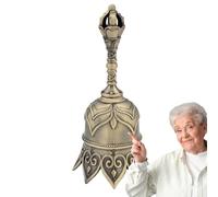 Hand Bells - Ringing Metal Instrument, Brass Noisemaker | Loud Resonant Chime Compact 12cm Design 96g Lightweight Build, Sporting Events Restaurant Counter Church Service Meditation Classroom Use