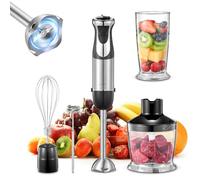 Hand Blender 1000W, Reemix 5-in-1 Electric Stick Blender, Copper Motor Stainless Steel Blade Stick Blender Mixer with Turbo Mode, Mixing Beaker, Chopper, Whisk, Milk Frother (Black1)