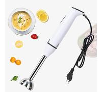 Hand Blender, 400W Single Mixing Blade Stick Blender with Stainless Steel Feet, Household Handheld Hand Blenders for Kitchen, Baby Food, Smoothies, Soup, BPA-Free (White)