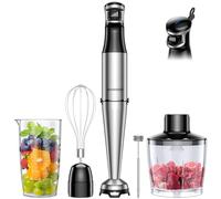 Hand Blender,5 In 1 Hand Blenders For Kitchen,power 1200w,20-Speed & Turbo Stick Blender,Scratch Resistant Hand Whisk Electric With Dough Hooks,Egg