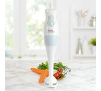 KitchenPerfected 200w Hand Blender - 2 Speed Settings - Stainless Steel Chopping Blades - Mains Cord - White - E5021WH