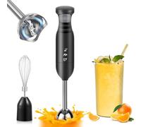 Hand Blender Stick Blender 3-in-1 Immersion Blender handheld, Stick Blender Electric with Stainless Steel Blade, Egg Whisk, 600ml Beaker for Making Baby Food, Soups (300W~800W, Black)