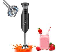 Hand Blender Stick Blender Immersion Blender Handheld, Electric Hand Blenders for Kitchen with Stainless Steel Blade Hand Mixer & Chopper for Making Baby Food, Soups, Sauce (300W, Black)