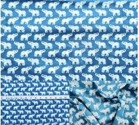 Hand Block Print 100% Cotton Fabric by The Yard PRECUT 1 Yard 42 Inch Width for Dressmaking & Crafting - Cotton Quilting Fabric for Sewing (Carol White Elephant Print, 1 Yard Pre Cut)