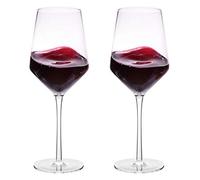Hand Blown Crystal Red Wine Glasses - Classy Red/White Wine Glass Made from 100% Lead-Free Premium Crystal Glass, Set of 2 (400ML)
