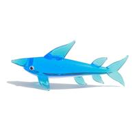 Hand Blown Glass Blue Shark Sea Organism Crystal Ocean Animal Collectible Figurines Décor Statue Decorative Women Men