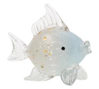 Hand Blown Glass Fish Sculpture for Nautical Decor 24cm Coastal Ornament | Stable Display with Well-Balanced Silhouette, Easy to Clean Polished Surface, for Coffee Tables and Bookcases