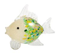 Hand Blown Glass Fish Sculpture, Green Coastal Nautical Table Centrepiece | Polished Surface, Dust Resistant, Easy to Clean, Stable Display for Coffee Tables and Beach Houses