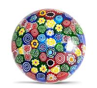 Hand Blown Glass Flower Figurine,Glass Paperweight for Birthday Gift