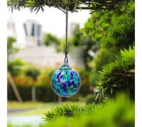 Hand-Blown Glass Ornaments Balls, Glass Christmas Ball Ornaments, Hanging Friendship Balls Witches Balls Gazing Balls for Home Window Outdoor Garden Patio Xmas Tree Decor (02#)